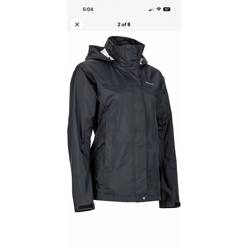 Marmot PreCip Eco Hooded Rain Jacket Black Women's Size S MPN 46700